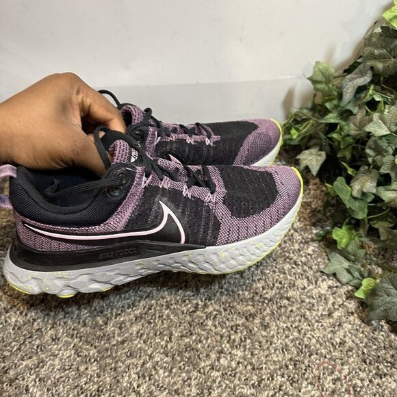Nike Shoes React Infinity Run Flyknit 2 Purple Joker Black Running Womens Sz 8 - Picture 7 of 10